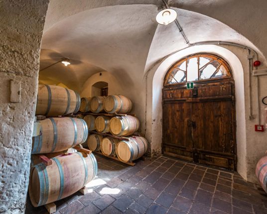 Cantina con botti di vino